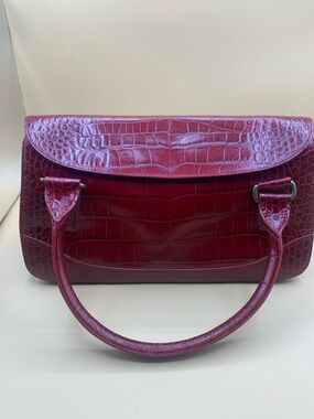 Monsac Faux-Croc Satchel in Deep Berry
